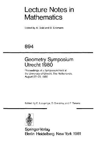 Geometry Symposium Utrecht 1980