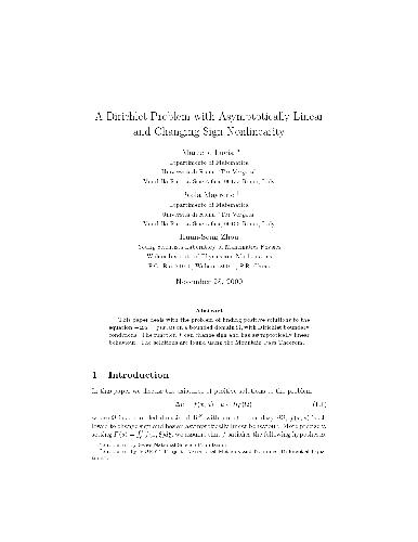 A dirichlet problem with asymptotically linear and changing sign nonlinearity