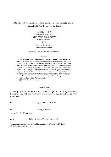 On closed boundary value problems for equations of mixed elliptic-hyperbolic type