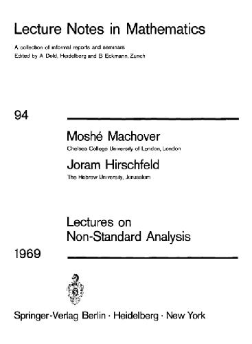 Lectures on Non-Standard Analysis