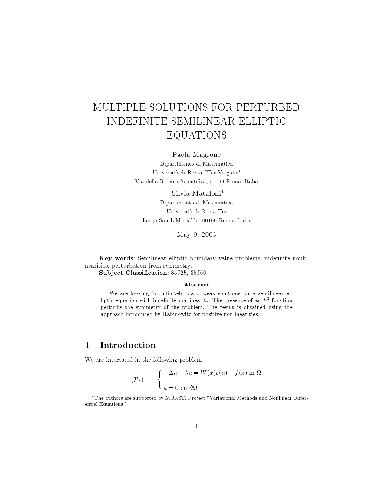 Multiple solutions for perturbed indefinite semilinear elliptic equations