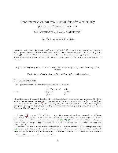 Concentration on minimal submanifolds for a singularly perturbed neumann problem