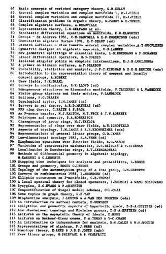 Low-dimensional Topology and Kleinian Groups: Warwick and Durham 1984