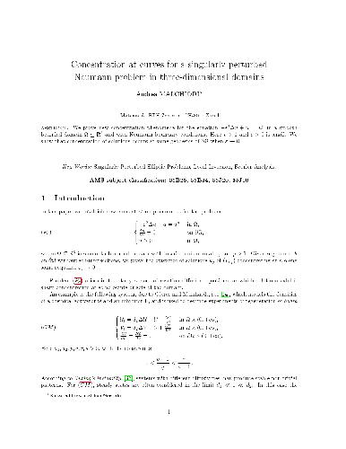 Concentration at curves for a singularly perturbed Neumann problem in three-dimensional domains
