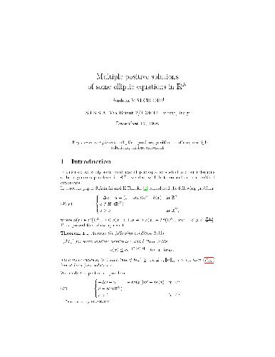 Multiple positive solutions of some elliptic equations in bold R^N