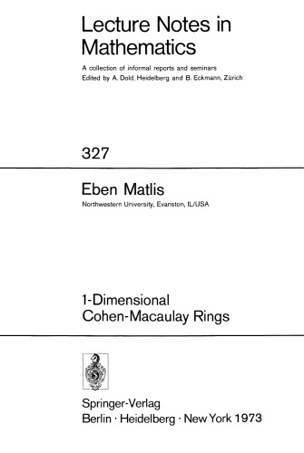 One-Dimensional Cohen-Macaulay Rings