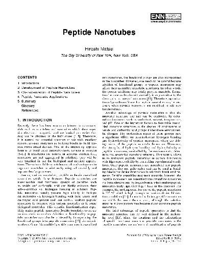 Peptide Nanotubes