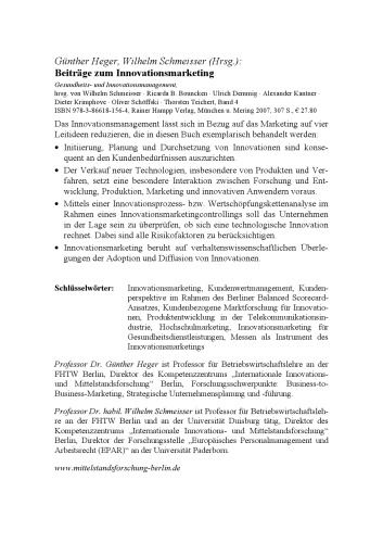 Beiträge zum Innovationsmarketing