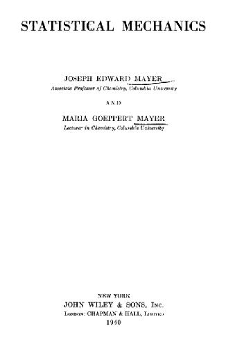 Statistical Mechanics 