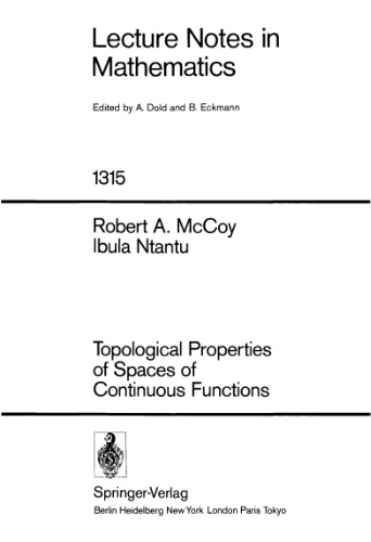 Topological Properties of Spaces of Continuous Functions