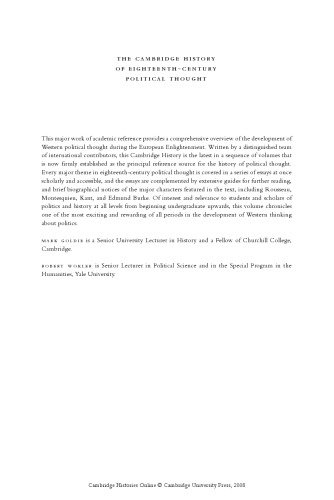 The Cambridge History of Eighteenth-Century Political Thought (The Cambridge History of Political Thought)
