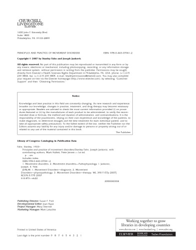 Principles and Practice of Movement Disorders