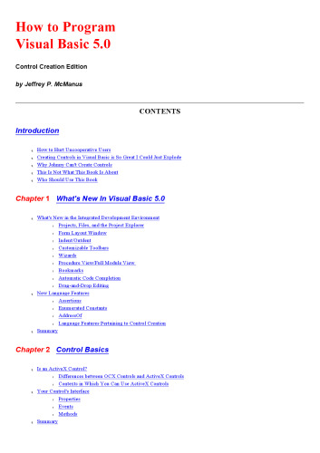How to program Visual Basic 5.0: control creation edition