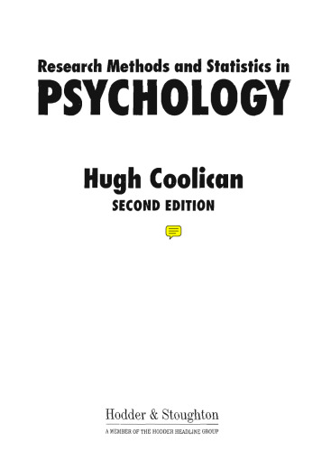 Research Methods and Statistics in Psychology