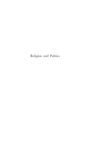 Religion And Politics: Cultural Perspectives (International Studies in Religion and Society)