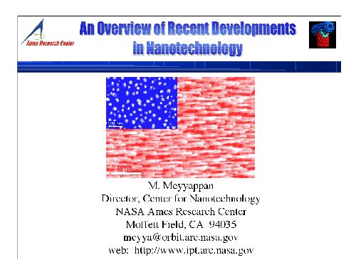 An Overview Of Recent Developments In Nanotechnology