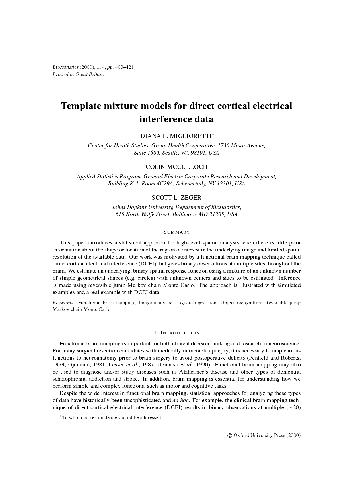 Template mixture models for direct cortical electrical interference data