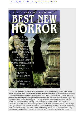 The Mammoth Book of Best New Horror, Vol. 15