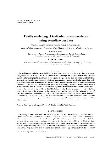 Frailty modelling of testicular cancer incidence using Scandinavian data