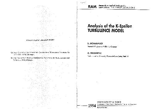 Analysis of the K-Epsilon Turbulence Model