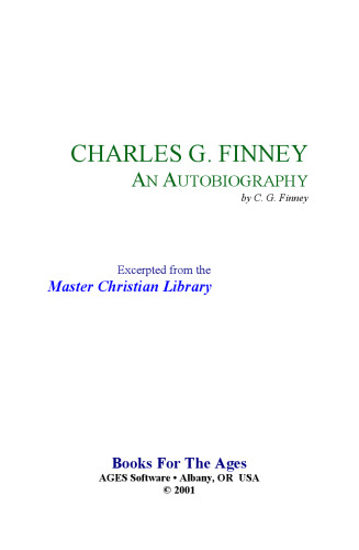 The Autobiography of Charles G. Finney