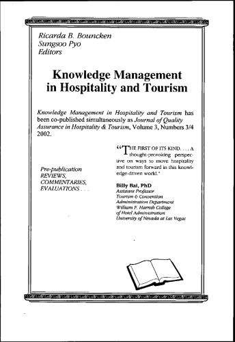 Knowledge Management in Hospitality and Tourism