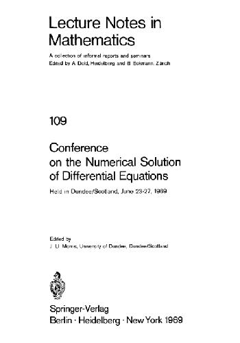 Conference on the Numerical Solution of Differential Equations