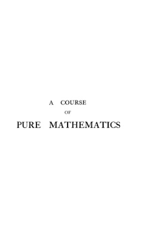 A course of pure mathematics