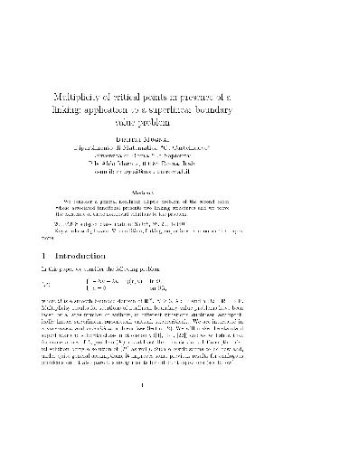 Multiplicity of critical points in presence of a linking application to a superlinear boundary value problem