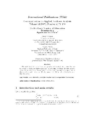 On the exact number of bifurcation branches in a square and in a cube