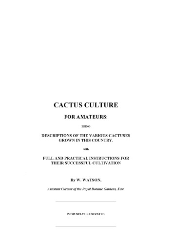 Cactus Culture for Amateurs