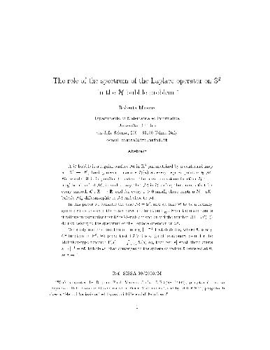 The role of the spectrum of the Laplace operator on S2 in the h-bubble problem