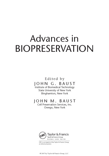 Advances in Biopreservation