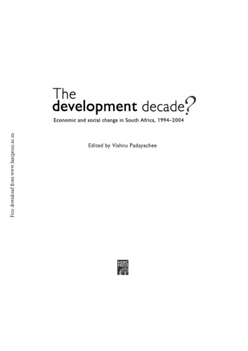 The Development Decade? Economic and Social Change in South Africa, 1994-2004