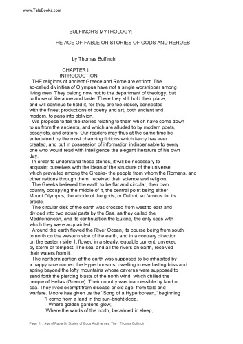 The Age of Fable: The Illustrated Bulfinch's Mythology