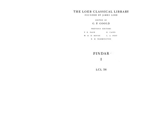 Pindar: Olympian Odes. Pythian Odes