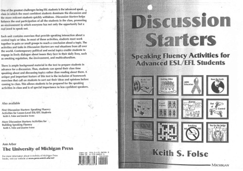 Discussion Starters: Speaking Fluency Activities for Advanced ESL EFL Students
