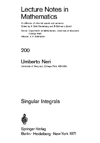 Singular Integrals