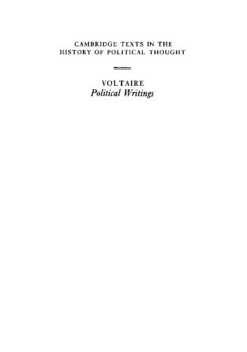 Voltaire: Political Writings