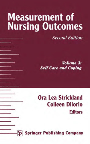Measurement of Nursing Outcomes 2nd Ed Vol 3 - Self Care and Coping