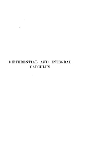 Differential and integral calculus