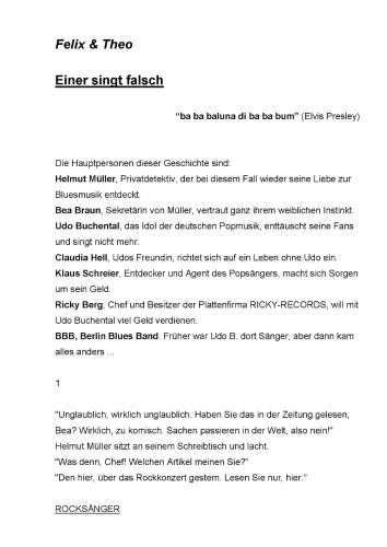 Felix Und Theo - Level 2: Einer singt falsch