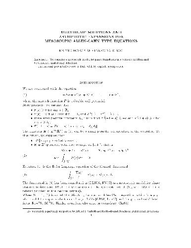 Multibump solutions and asymptotic expansions for mesoscopic Allen-Cahn type equations