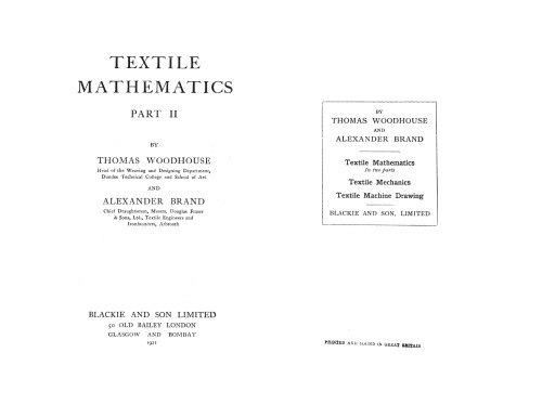 TEXTILE MATHEMATICS - PART II
