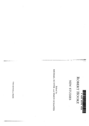 Robert Hooke: New Studies