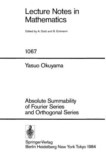 Absolute Summability Of Fourier Series And Orthogonal Series