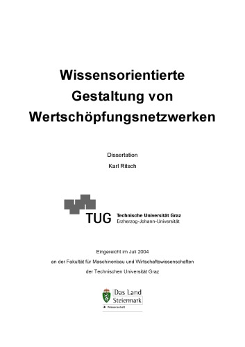 Wissensorientierte Gestaltung von Wertschöpfungsnetzwerken