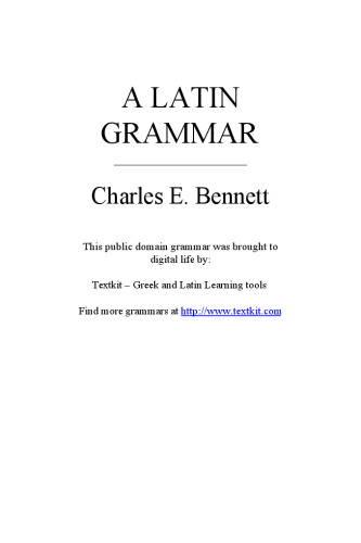 A Latin Grammar