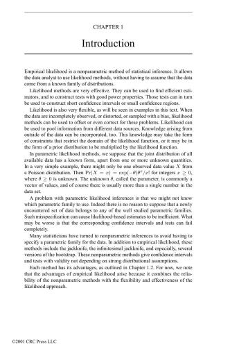 Empirical Likelihood