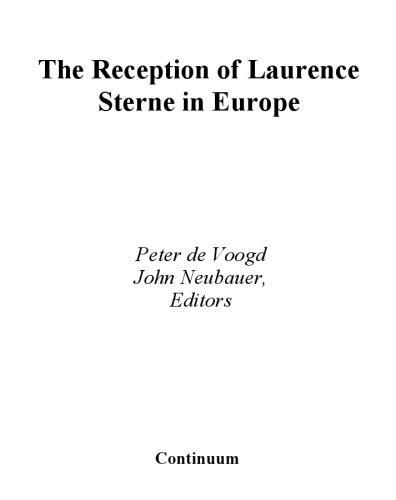 The Reception of Laurence Sterne in Europe (Athlone Critical Traditions Series)